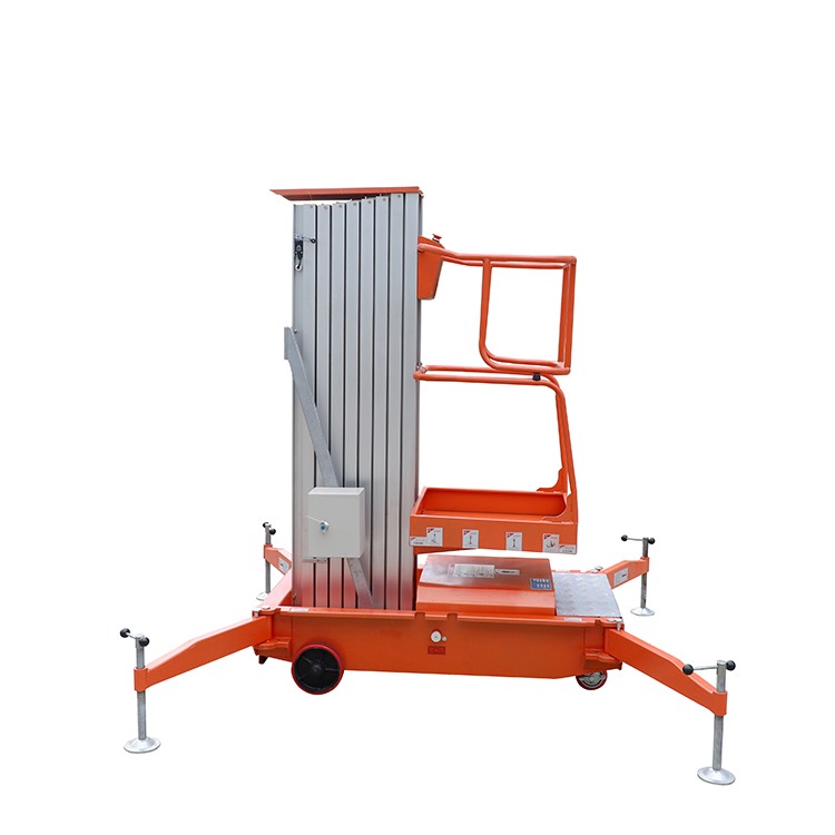 Single Mast Aluminium Adjustable Hydraulic Man Lift Platform