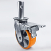 Heavy aluminum core Orange flat polyurethane caster wheel