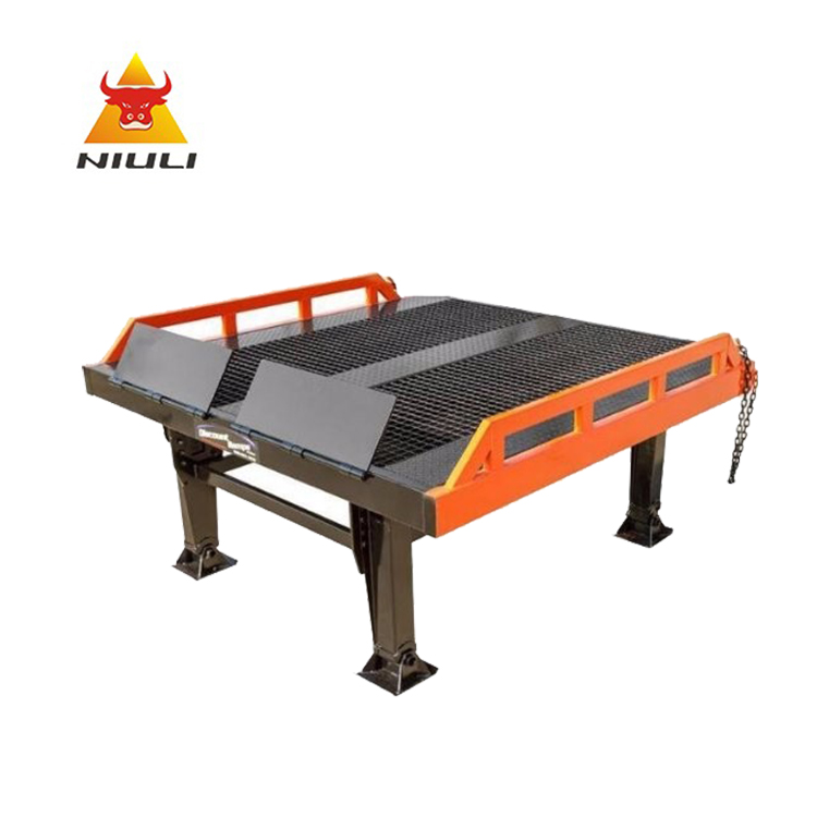 NIULI Adjustable Height 10ton 22000LBS Manual Hydraulic Warehouse Forklift Container Ramp Portable Platform