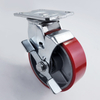 Heavy iron core flat polyurethane caster wheel