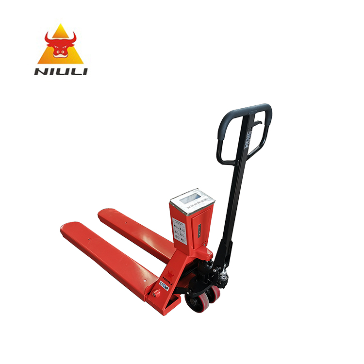 NIULI Hot Manual Pallet Hand Truck Scale 2500kg 3 Ton Capacity Hydraulic Pallet Truck With Weigh Scale
