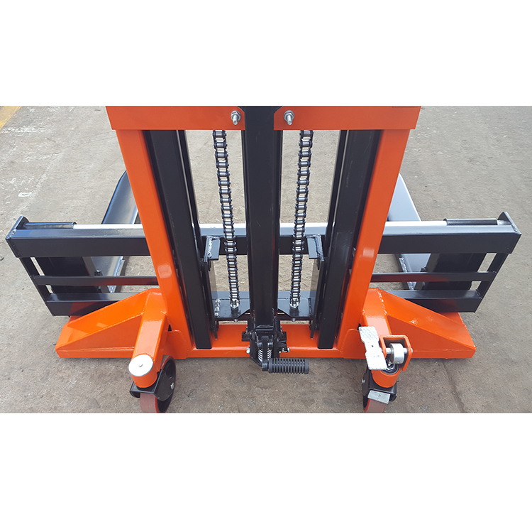 NIULI Heavy Duty Manually Operated Forklift Wide Stackers 1Ton 2m 2.5m 3.0m Straddle Leg Hand Stacker Lifters