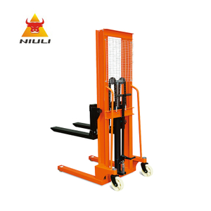 NIULI Material Handling Tools Pallet Forklift 2000KG Manual Fork Lift Stacker 1.6m Lift Height Hydraulic Manual Hand Stacker