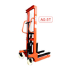 NIULI 1ton 1.5ton 1.6m 2m 2.5m 3000mm Lift Height Portable Hydraulic Self Loading Hand Manual Pallet Stacker With Forged Forks