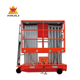 NIULI 8M Dual Mast Manlift Aluminiumlegierung Hydraulesch Personal Portable Lift