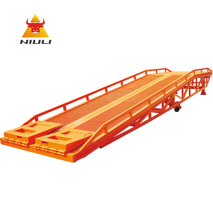 NIULI Forklift Truck Container Mobile Loading Yard Ramp with Adjustable Height Leg