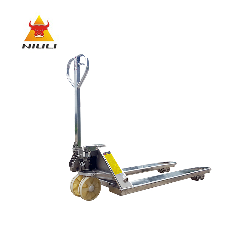 NIULI Stainless Steel Manual Pallet Jack Forklift Hand Hydraulic Pallet Truck For Warehouse