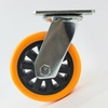 Heavy duty plastic core orange flower caster wheel (PVC)