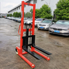 NUILI Portable Mini Hand Forklift Hydraulic Manual Lift Pallet Truck 0.5 Ton Manual Stacker 500kg Hand Stacker