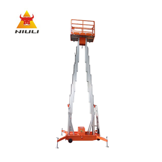 250 kg Dual Mast Material Lift D&euml;sch Aluminiumlegierung Plattform Aerial Lifter Towable
