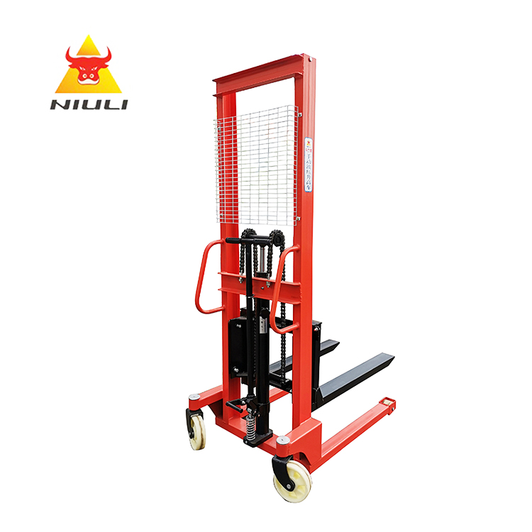 NIULI Top Brand Hand Operated Forklifts 1ton 1000kg 1.6m Hydraulic Hand Stacker Manual Pallet Truck