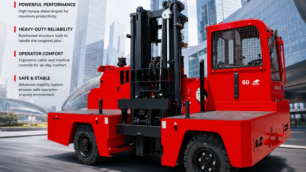 NIULI 6-Ton Diesel Forklift | Konstru&eacute;iert fir St&auml;erkt, gebaut fir ze iwwerliewen